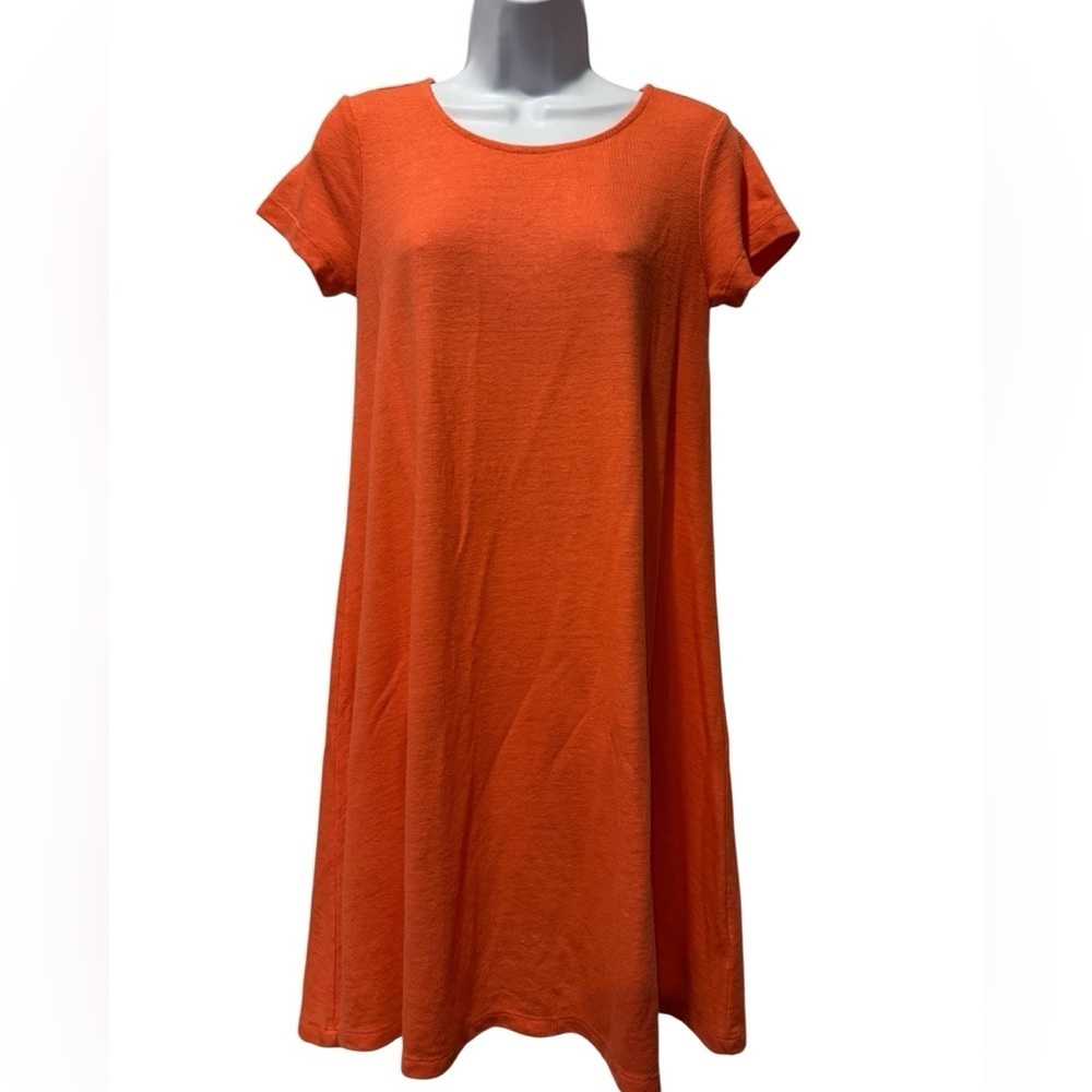 Old Navy Linen Blend T-Shirt Swing Dress Orange Size S Casual Summer